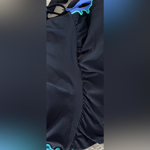 Tankini Bathing Suit top Gottex Black Blue & Green Adjustable Bra Size 32E VGC! - Picture 3 of 5